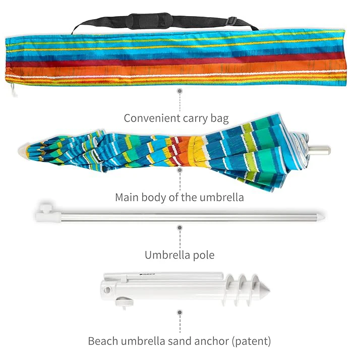 Wholesale Large 2.4M and Anchor Custom Air Vent Tile Commercial Luxury Hotel Sun Beach Outdoor Umbrella