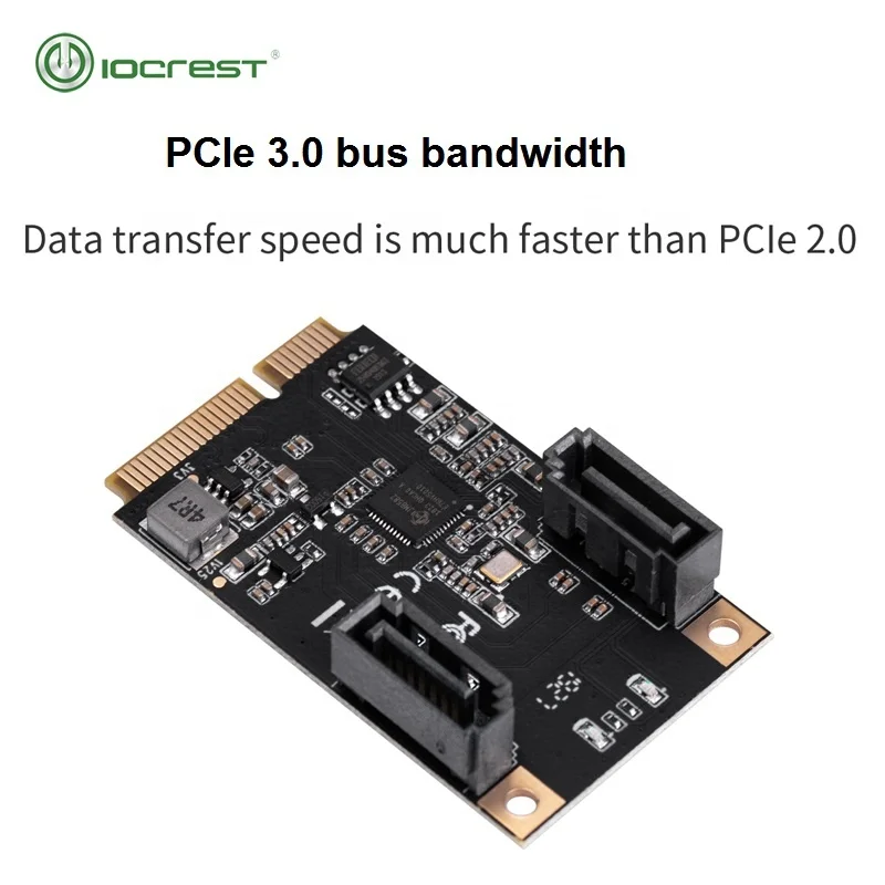 IOCREST 2 Port SATA III Full Height Mini PCIe 3.0 Controller Card