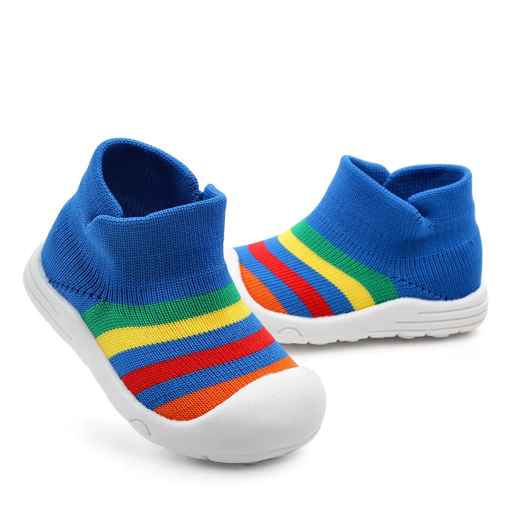 Breathable Toddler Sock Shoes Children Rubber Soles Cotton Baby Sock Shoes Anti-slip Baby Toddler shoes