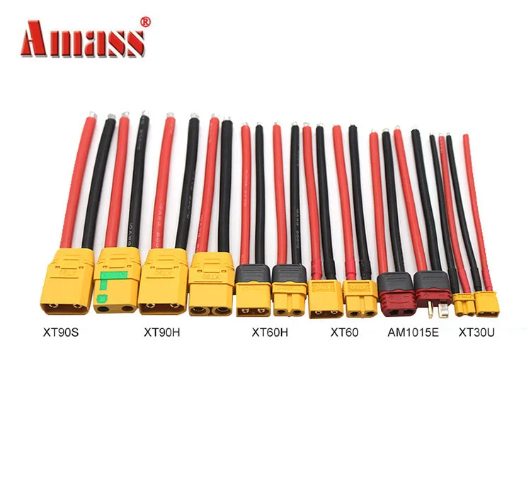 Amass XT60 Female Male Adapter XT90 Connector XT60H Plug Extension Cable 12AWG 150mm For RC Lipo Battery