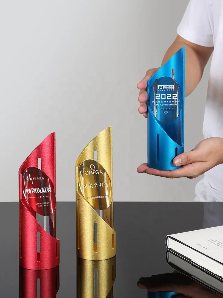 Jadevertu 2024 K9 crystal  metal trophy award trofeos custom award nonstop cylinder trophy with bevel