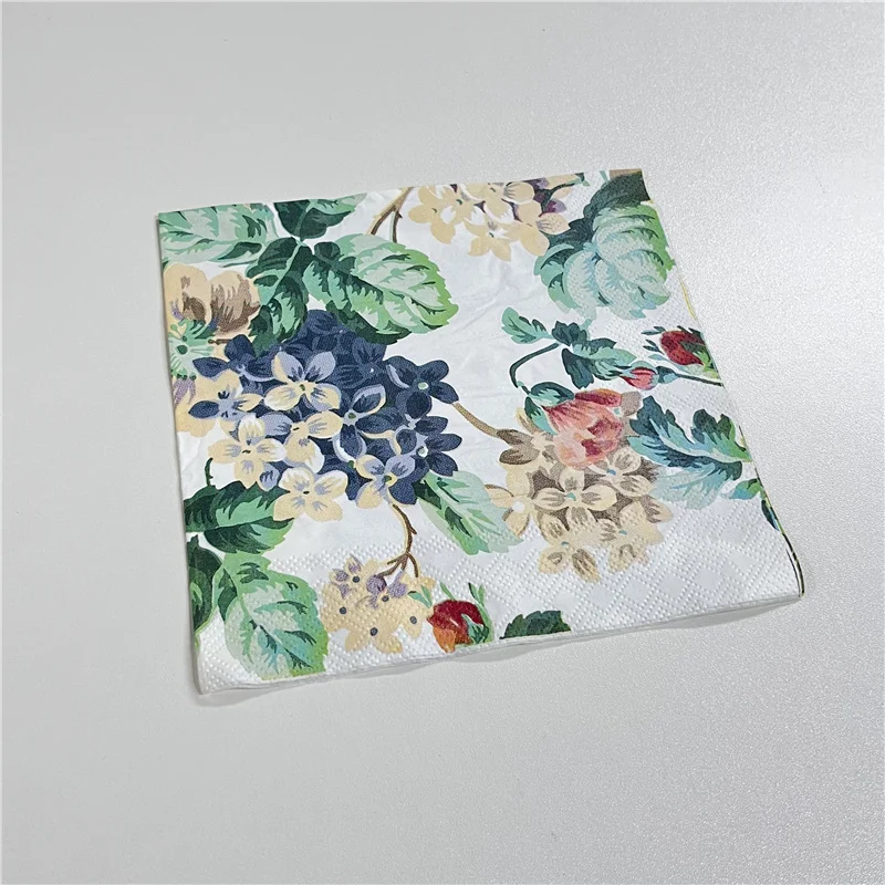 Wholesale custom decoupage printed party color red cocktail paper napkin