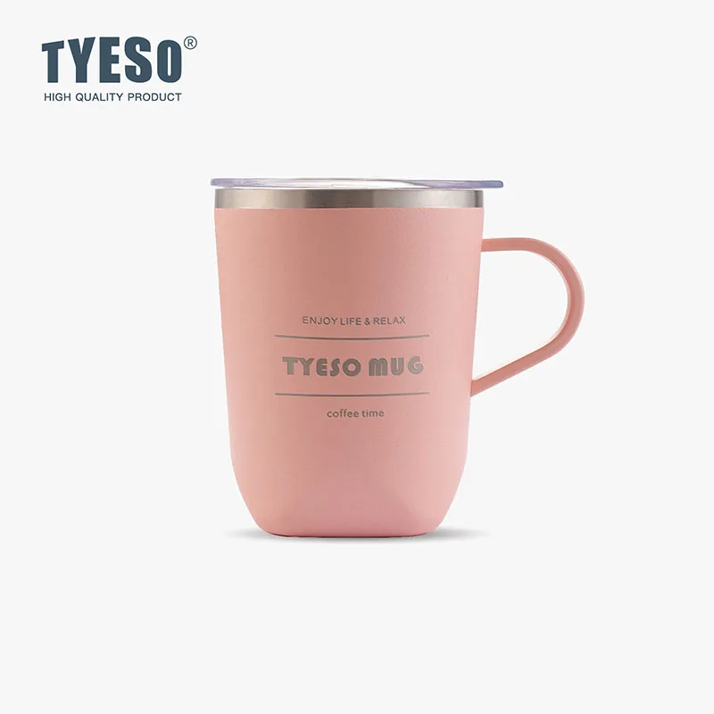 TYESO брендовая TS-8718B 300 мл дорожная чашка с двойными стенками изолированная кофейная кружка из нержавеющей стали ручкой и крышкой без Bpa