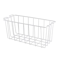 Kitchen Bathroom Freezer Pantry Metal Grid Basket Large Rectangular Iron Wire Basket Organizer