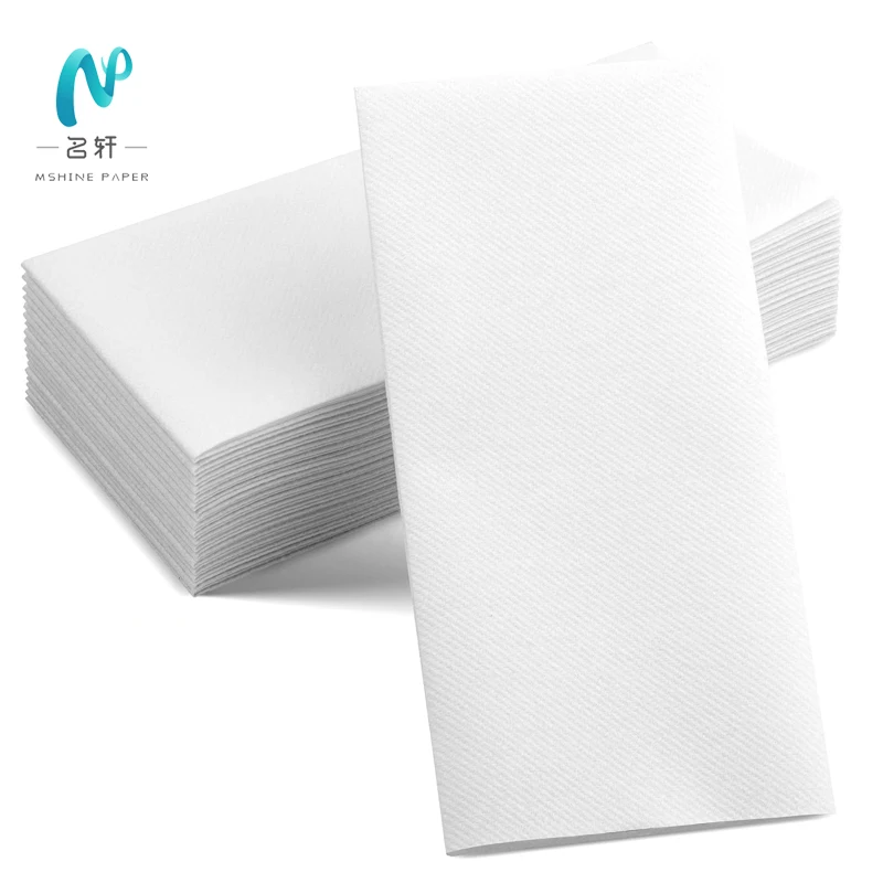 Mingxuan manufacture Mshine paper  custom White  black cutlery paper napkin airlaid disposable printed dinner napkins napkin