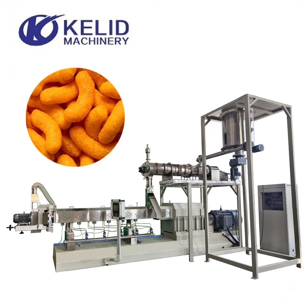 CE Double Screw Extruder Core Filled Rice Snack Food Processing Line Chocolate Core Filling Snacks Machine