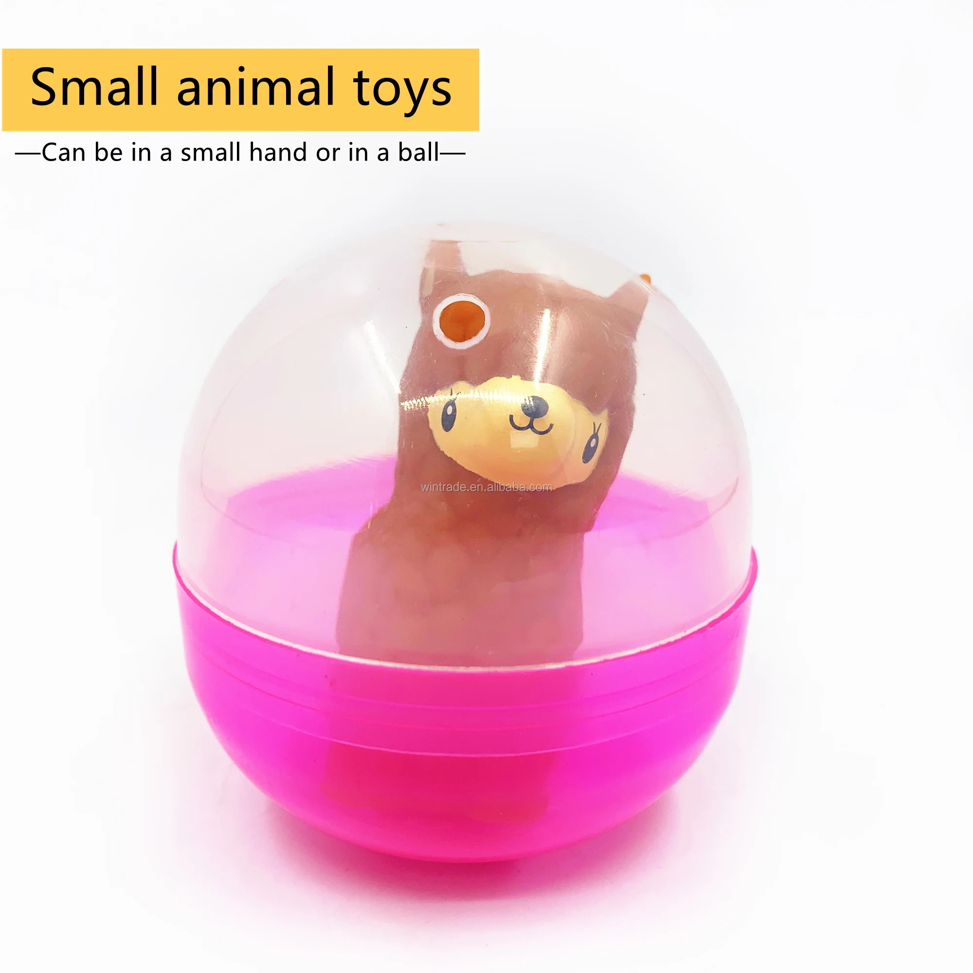  Wholesale soft plastic alpaca small capsule pull the string to make toy move pvc animal