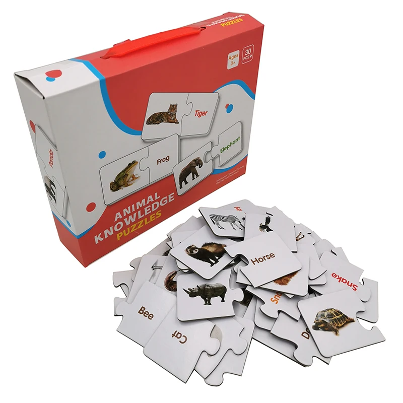 Quality and quantity assured best selling educational toys kids English Learning jigsaw puzzle Custom Printed FLASH CARDS Puzzle