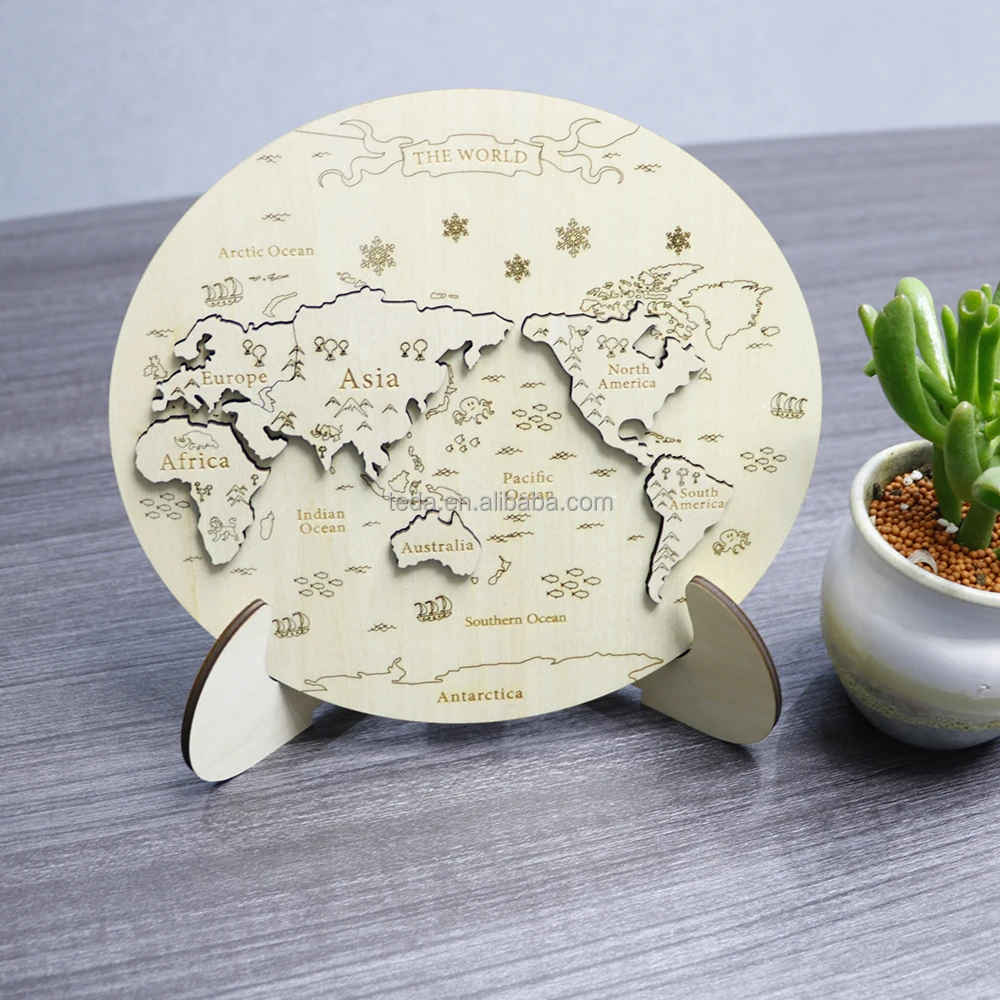 wholesale children education wooden world maps