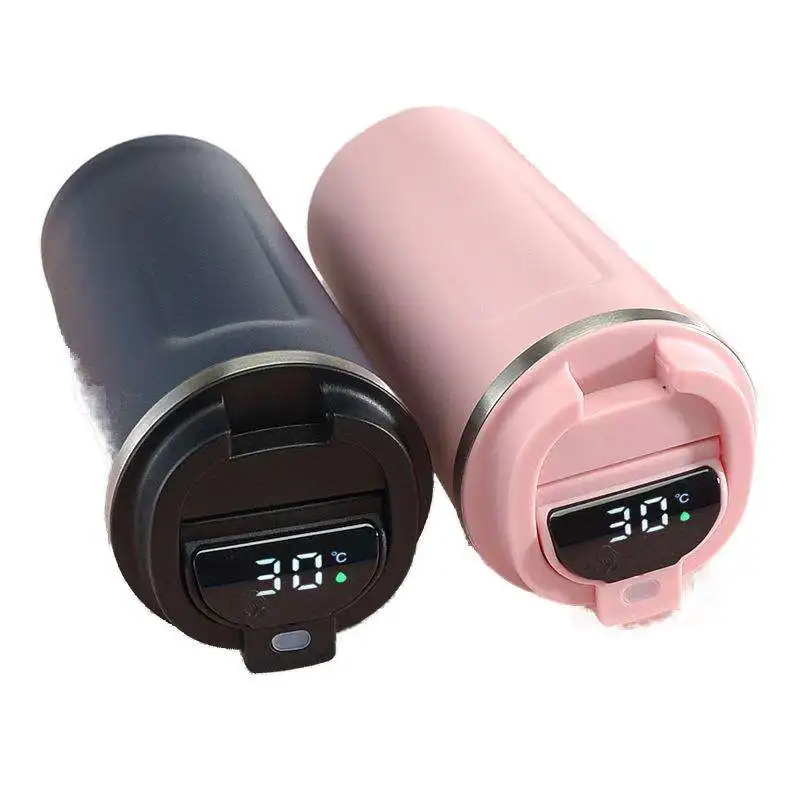 12/17oz double wall reusable water stainless steel Thermos tumbler cups Smart coffee mug with Led Temperature