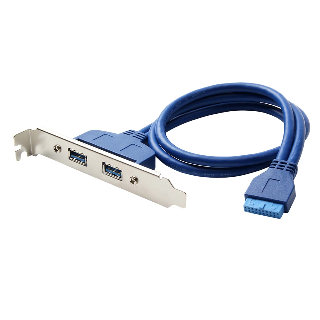 2 порта USB 3 0 женская задняя панель к материнской плате 20-контактный разъем Кабельный адаптер со слотом