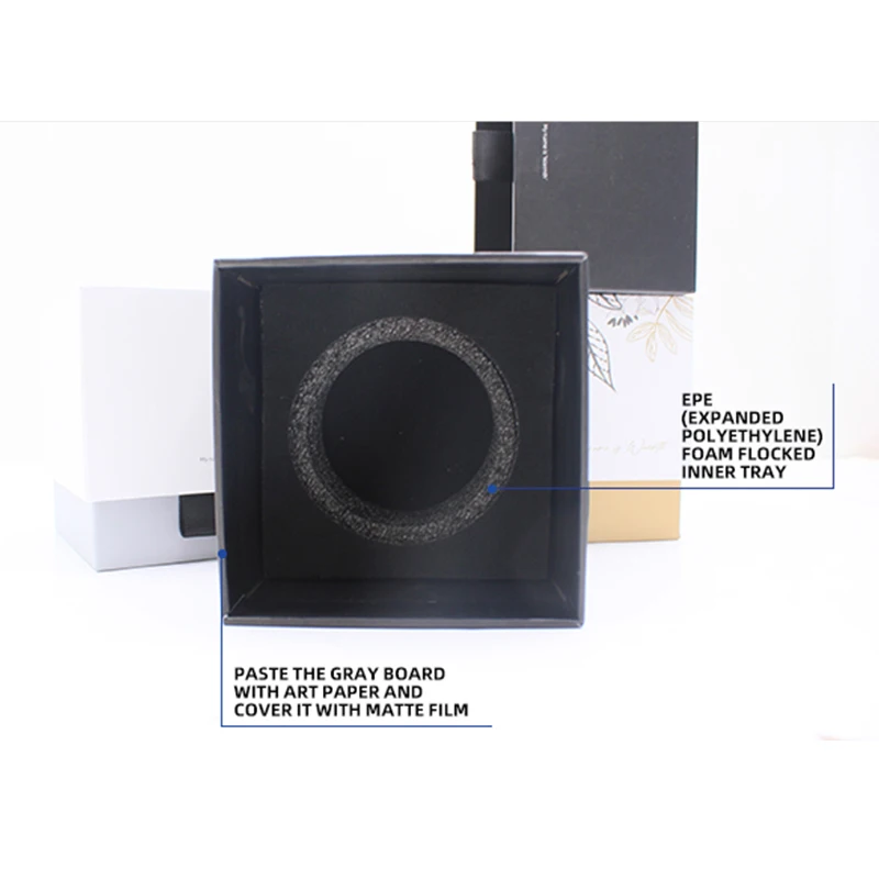 In Stock Hot Stamping Craft 10x10 Foam Insert Rigid White Black Luxury Gift Packaging Boxes Candle For Small Business