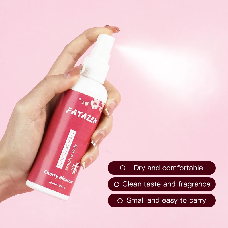 Cherry Blossom Private Label Stains Instantly Dry Deodorant Spray Natural Long Lasting Body Care Vegan Wholesale Deodorant Spray