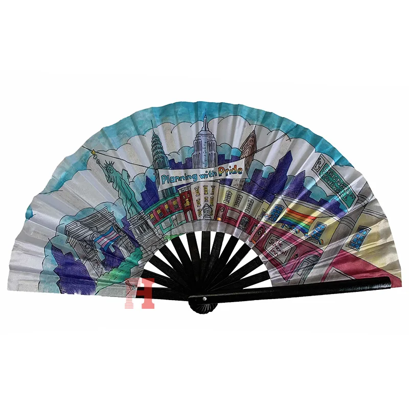 
Popular Personalized Custom Printing Portable Folding Tropical Plastic Hand Held Fan 