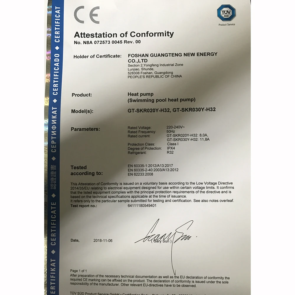 
R32 refrigerant full DC inverter swimming pool heat pump with wifi control 