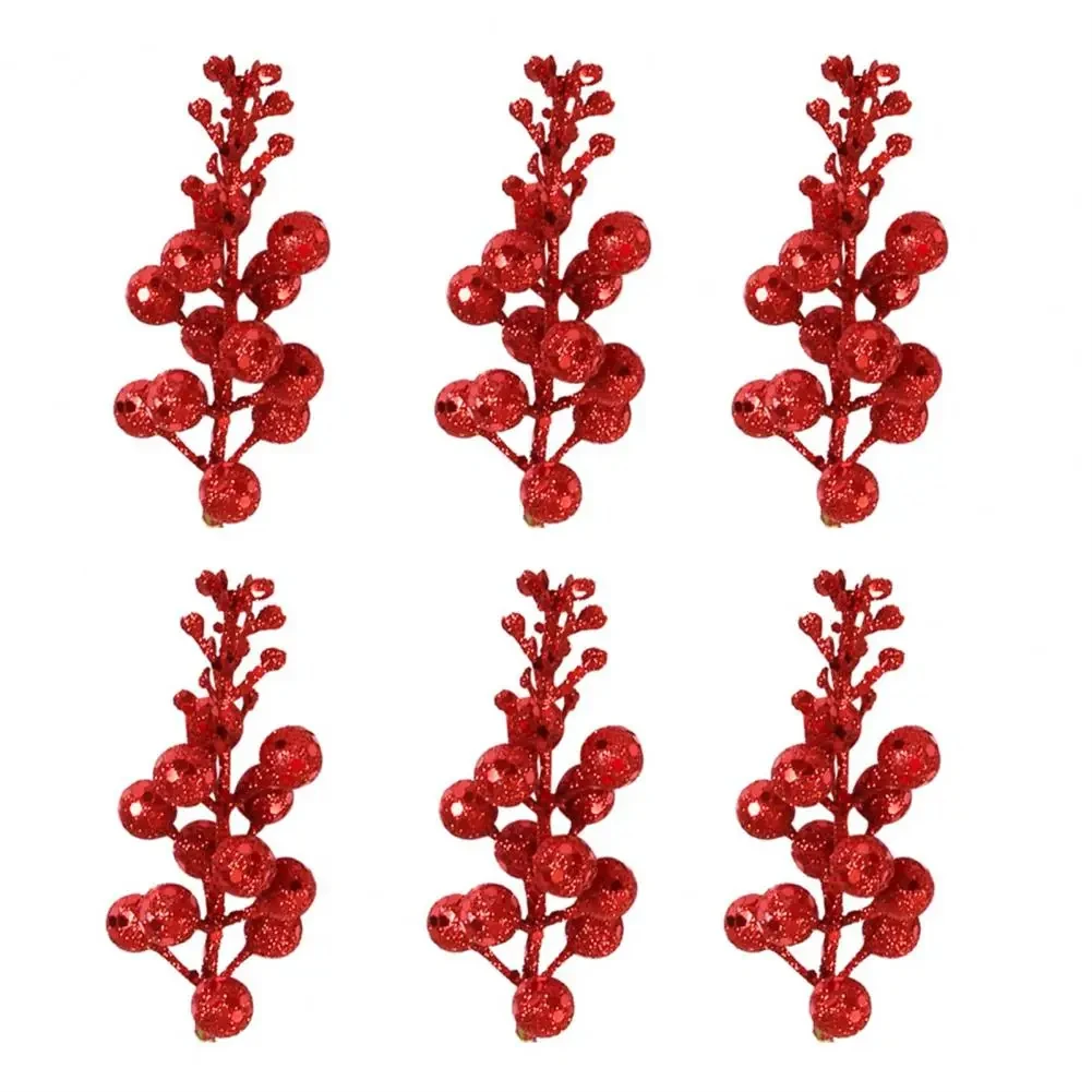 Christmas Berries Glittery DIY Craft Polystyrene Styrofoams Add Festive Atmosphere Xmas Flower Branch Home Decoration
