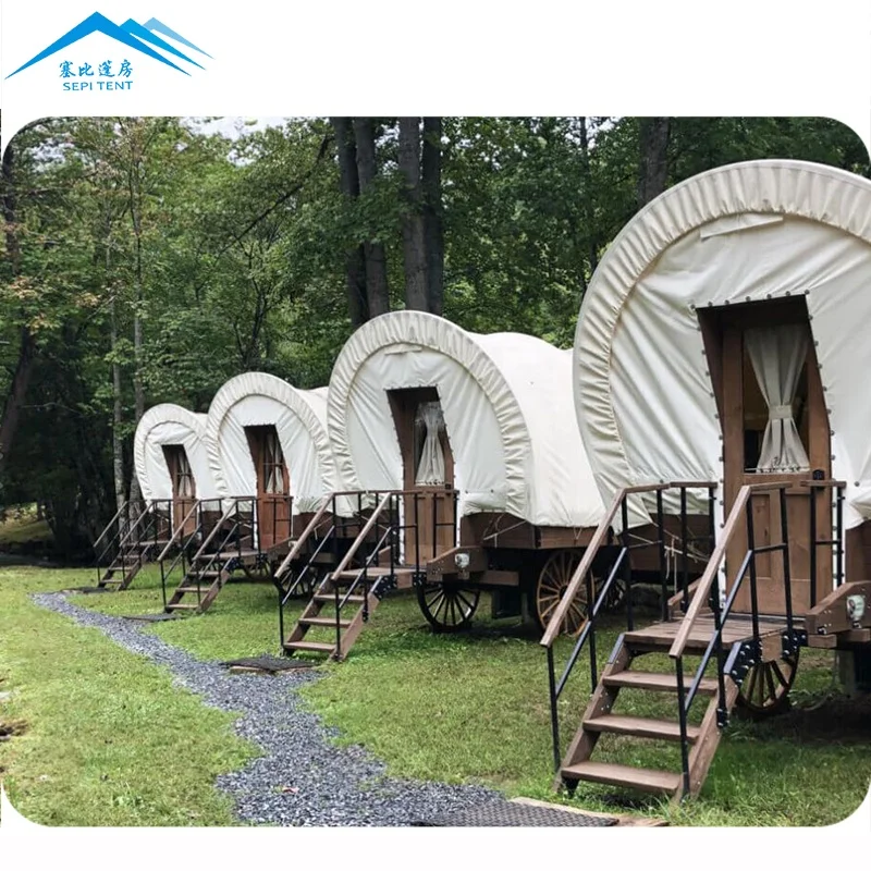Сборный крошечный дома класса люкс wagon холст сафари эконом-отель-палатка для продажи