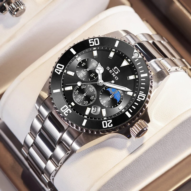 Best sell stainless steel back mens roles watches with calendar for business
