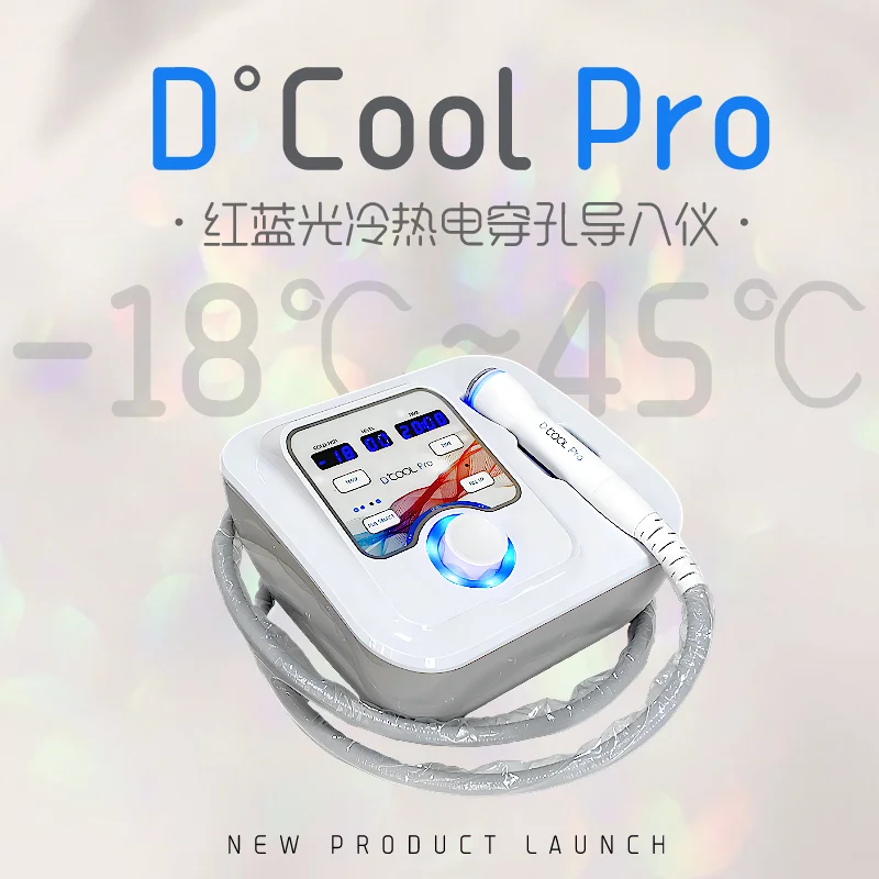 D Cool Pro Cold Warm Electroporation Cryo Skin Cooling FreezingImported Pump Dcool Pro Handles With Red And Blue Light