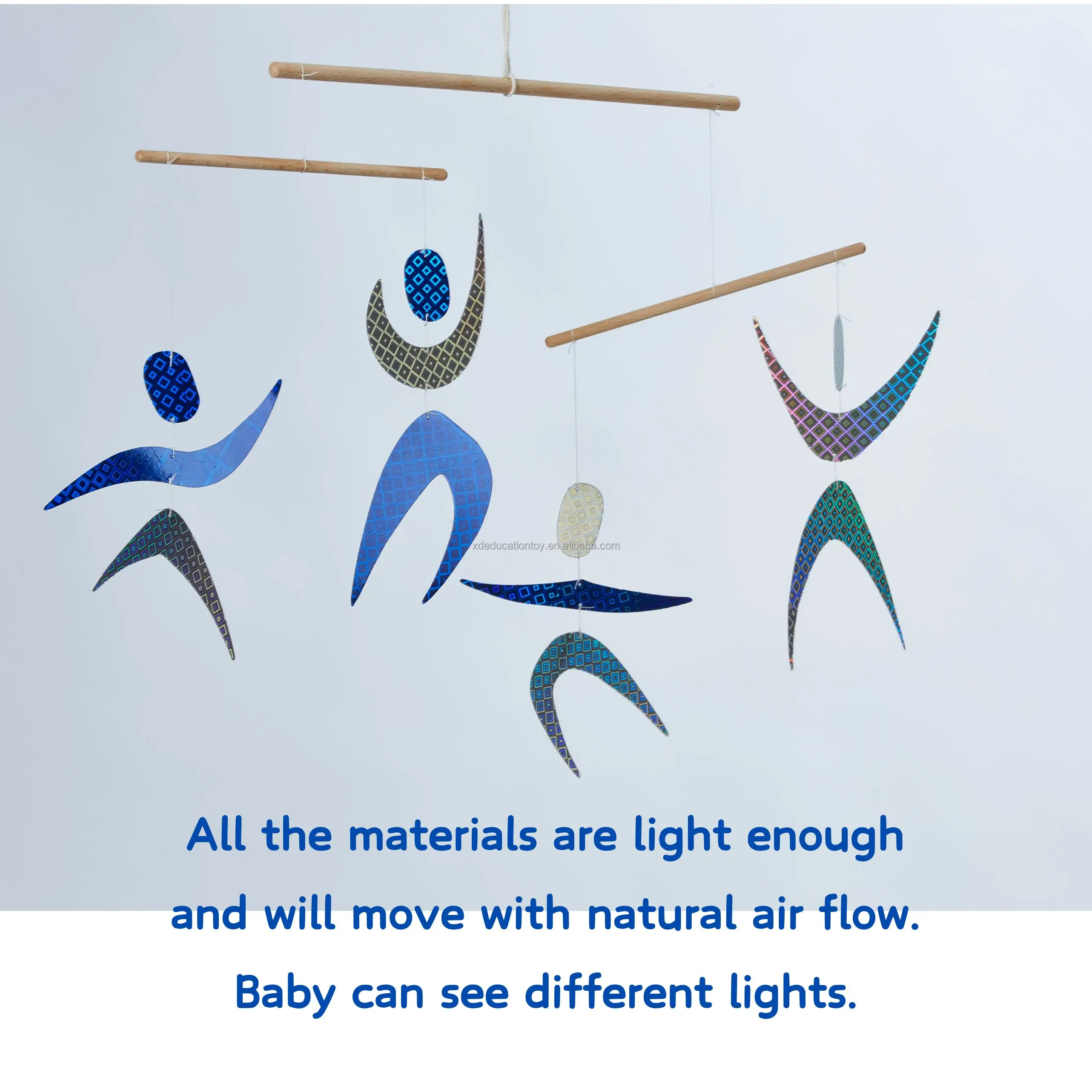 Montessori Newborn Paper Educational Toys Early Educational Tools Set Wood Material Mobile Set Visual Hanging Toy for Babies