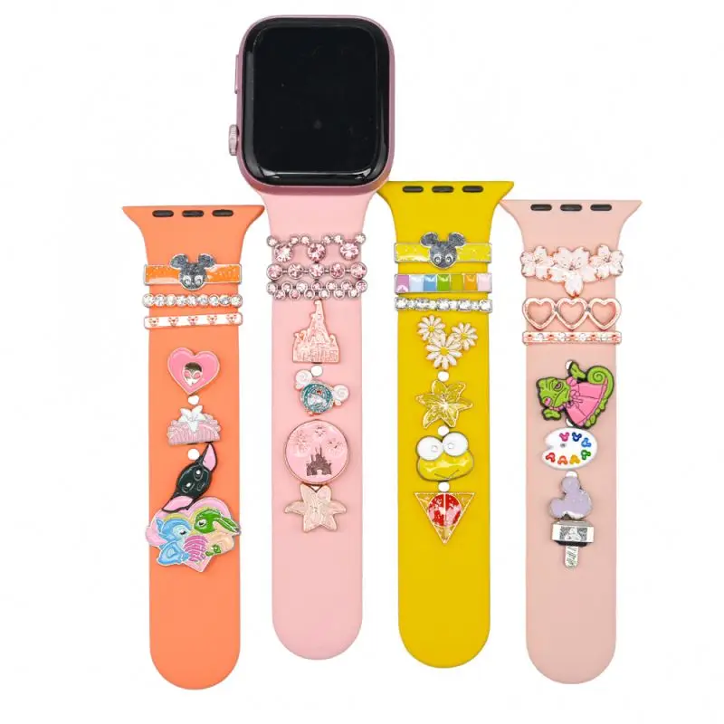 Decoration Diamond Jewelry Charms Decorative Silicone Watch Band Accessories Loop Charm Stud for watch band