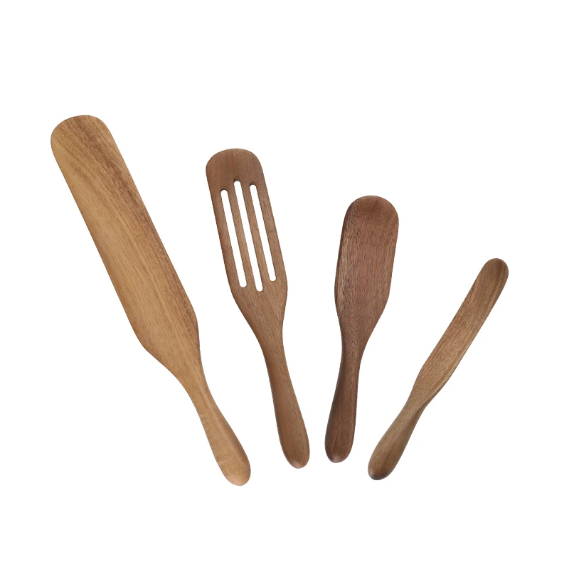  Изготовленный на заказ из бамбука/Акация деревянная Spurtles комплект 4 предметов одежды: spurtl комплекты ручной работы шпатель для перемешивания кухонная утварь инструменты антипригарная