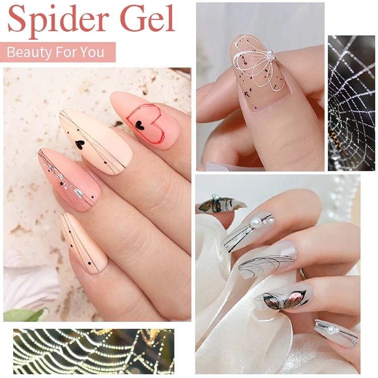 Customized Private label Newest paint Elastic Drawing Gel Soak off UV Spider painting Gel Polish For Nail Art