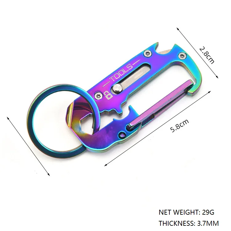 Premium Best Dad Gift Custom Engraving Mini Multi Tool Snap Hook Keychain