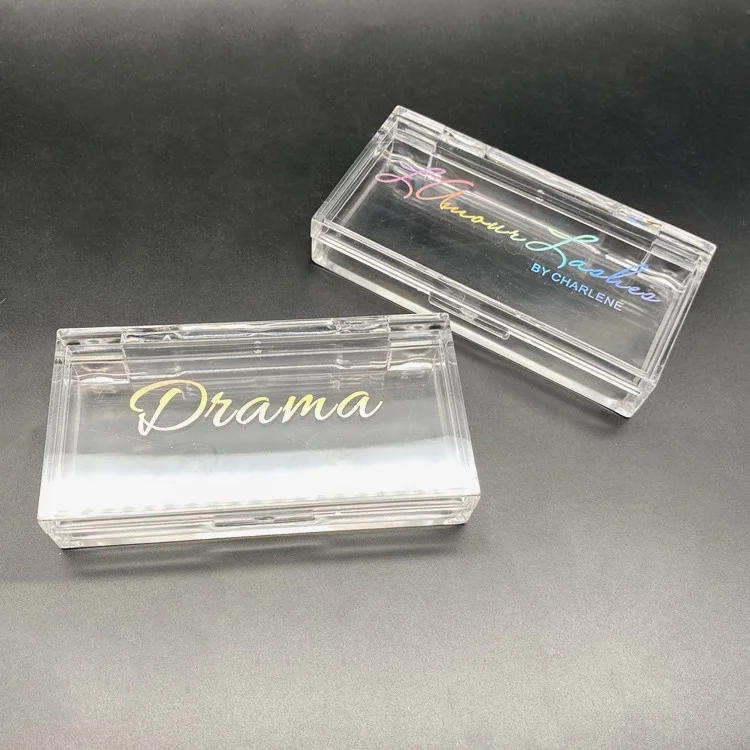 
best seller mink false lashes empty acrylic transparent custom eyelash box container 