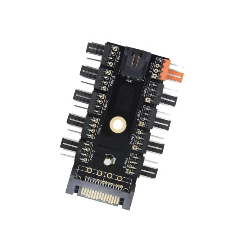 Computer 10 Road Chassis Fan Hub SATA Fan Extension 1 to 10Road STA Fan Controller Other Computer Accessories