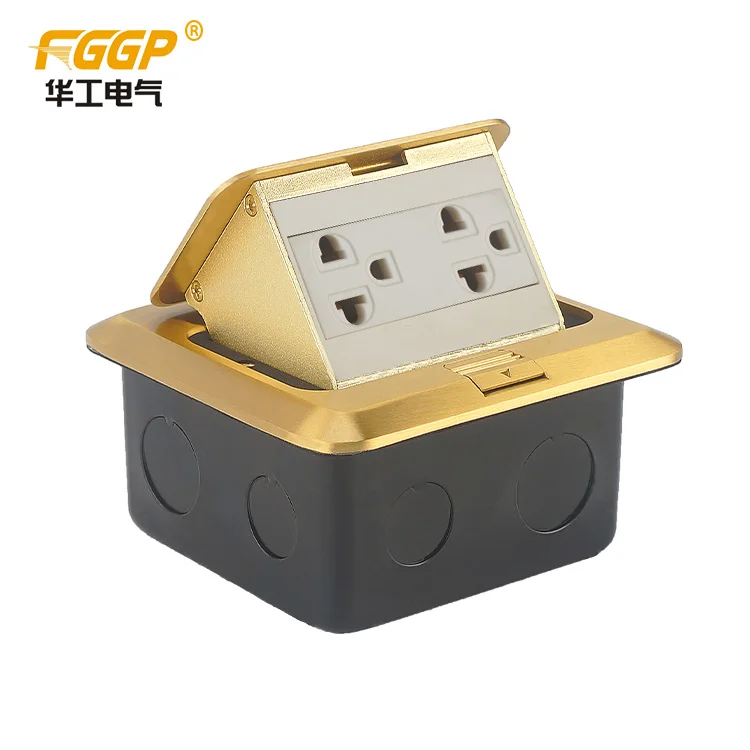 
Philippines US multifunctional outlet brass copper rj45 data floor socket box with data jacks/PH floor box 