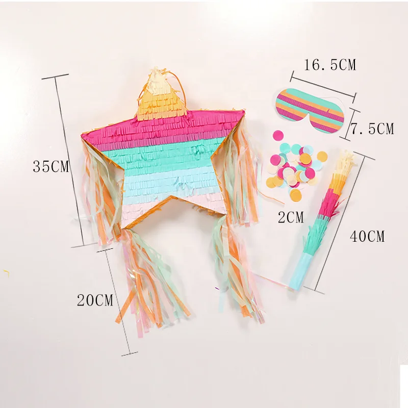 EASTTERN party surpplie star shape pinata set with Bat Eyeshade Confetti or Kids Birthday theme party decoration