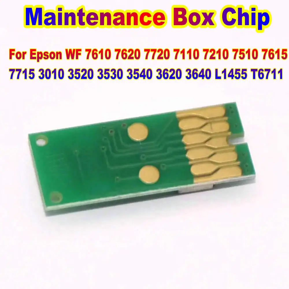 WF 7610 Maintenance Ink Tank Waste Box Ic Chip For EPSON WF 7610 7620 7720 7110 7210 7510 7615 7710 7715 3010 3520 3530 3540 Ic