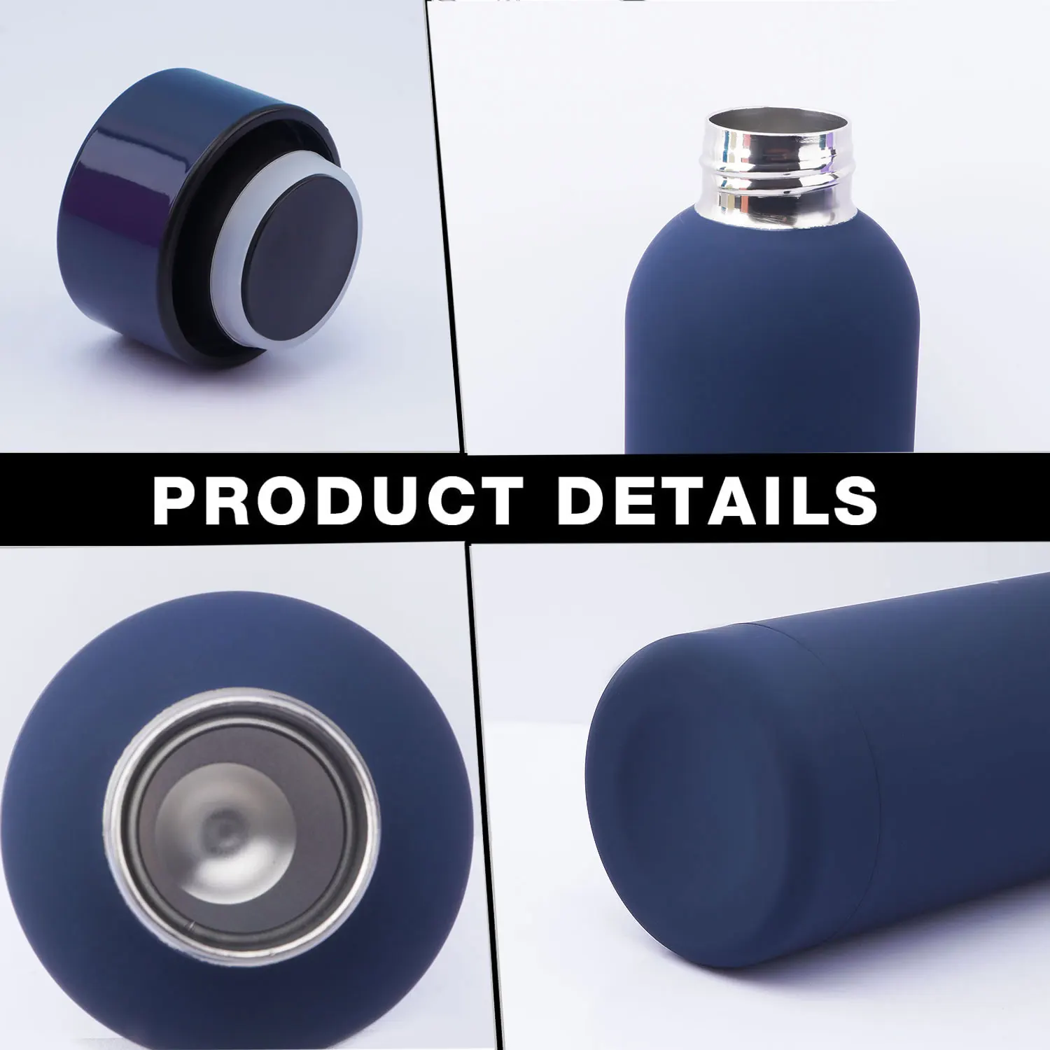 Stock  500ML Double Wall  Sport Small Mouth Rubber Coated Insulated Stainless Steel Water Bottle  Vacuum Flask