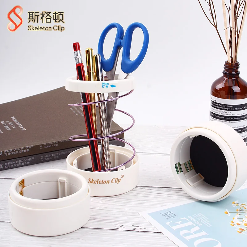 Hollow retractable pen holder Foldable pencil holder custom office desktop cosmetic brush holder Storage