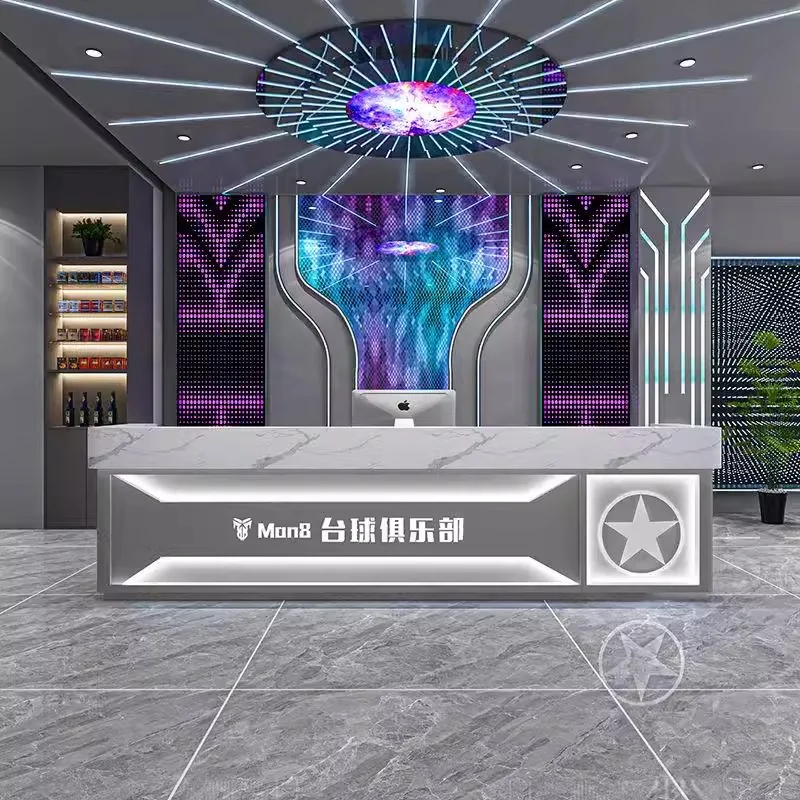 Industrial-Style Light Luxury Net Cafe Bar Reception Desk Hotel KTV Gym Billiard Hall Customizable Front Desk Cash Register