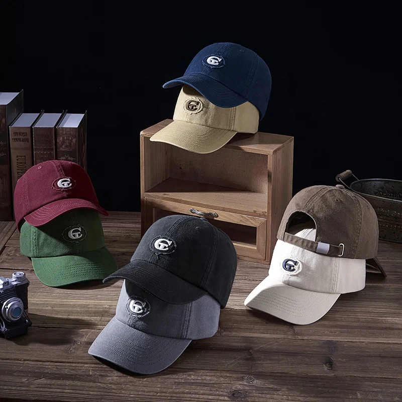 Wholesale 6 panel caps hats cotton printing Custom  LOGO embroidery 112 trucker distress hats baseball cap