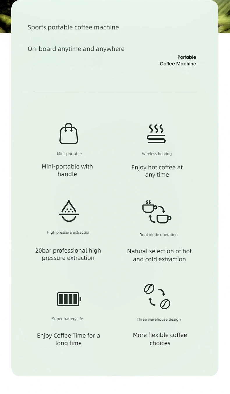 Portable Electric Espresso Coffee Maker Stainless Steel Outdoor Nespresso Compatible Battery Powered for Car Home Hotel Use