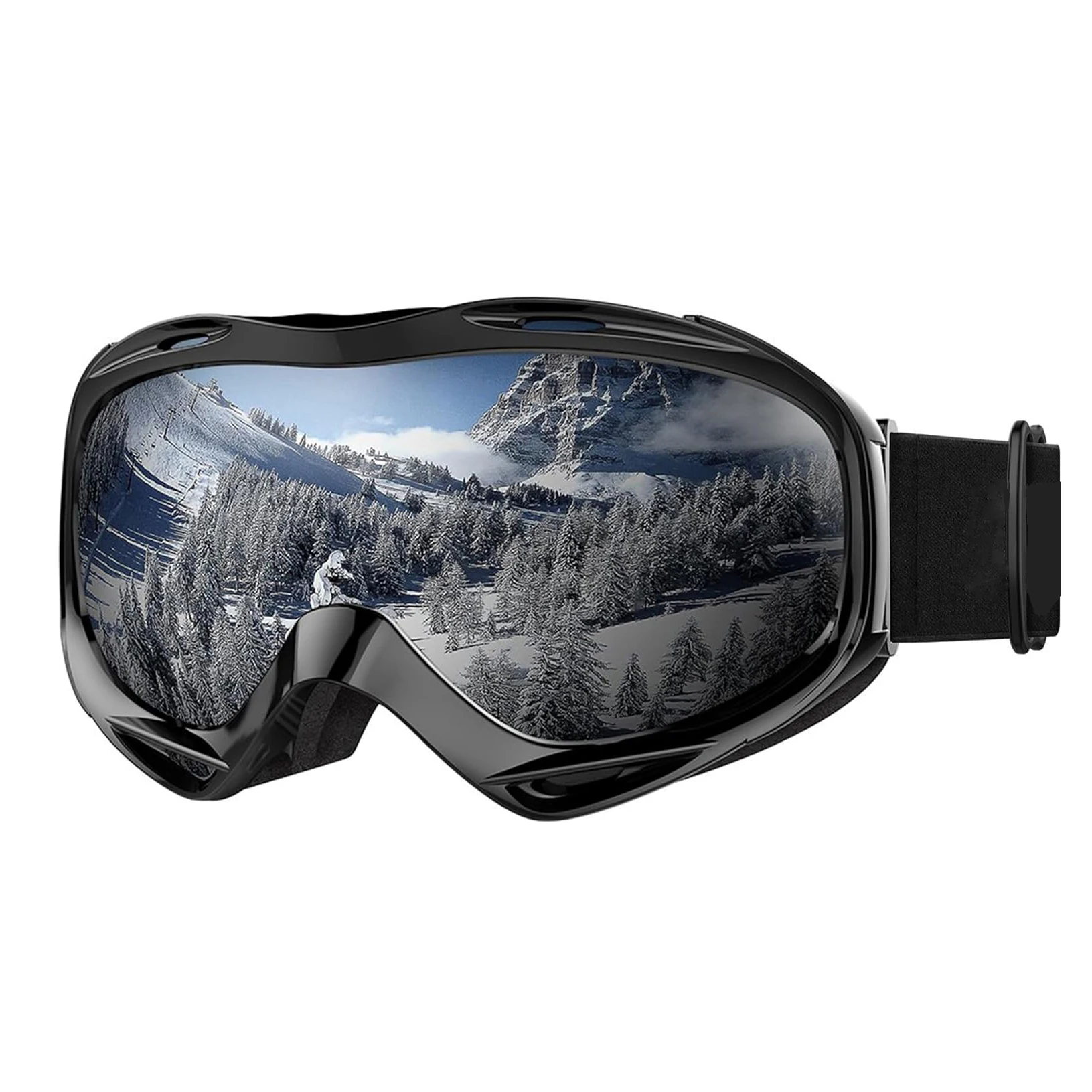 Adult Ski Goggles Black Glasses Snowboard 100% UV Protection Snow OEM Custom Double Fog Protective Magnetic