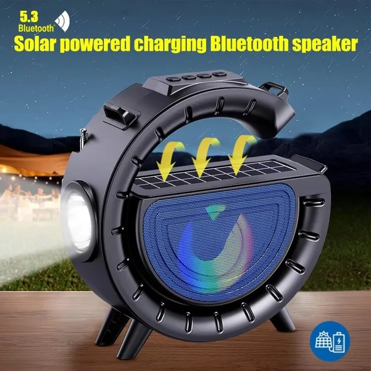 Hot Big G Bluetooth Speaker Flashlight Solar Player Outdoor Convenient Wireless Card Speaker 10W Bluetooth Connection 5V FL-SW05