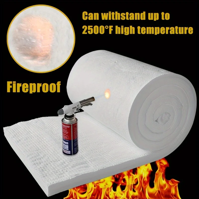 Теплоизоляция хлопок длина 62 5 см ширина 30 толщина 3 огнестойкое высокое алюминиевое Керамическое волокно