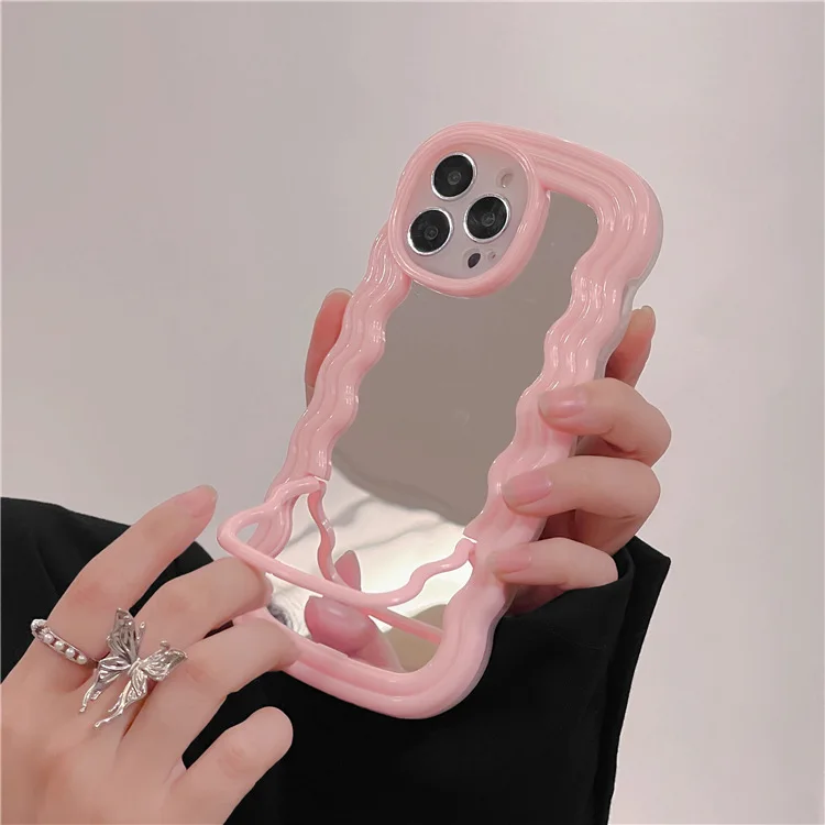3D stereo water ripple makeup mirror phone case for iphone 13 12 11 pro max XR XS MAX With invisible stand