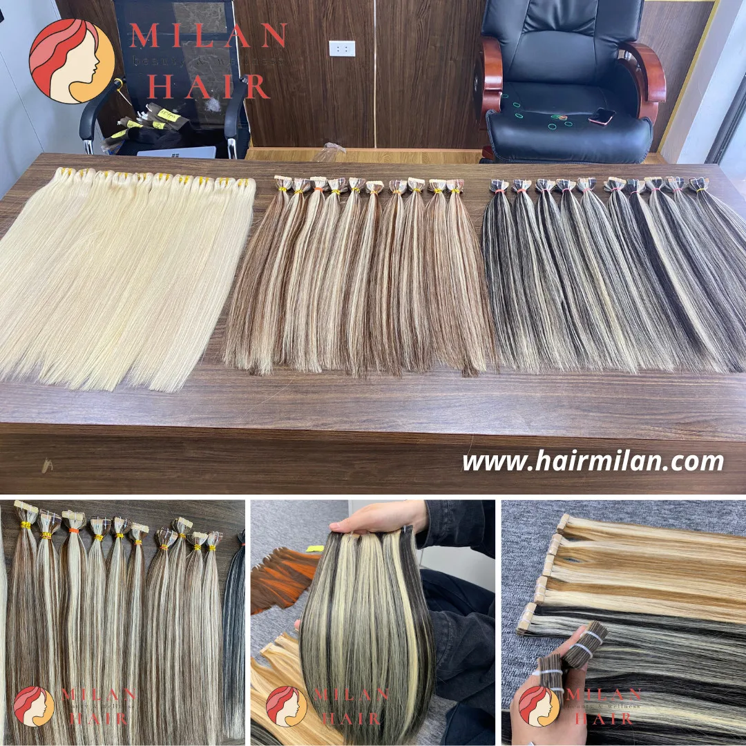 Hot Product in 2023 Vietnamese Human Hair Extension with Piano color 100% cuticle aligned virgin hair human hair extension
