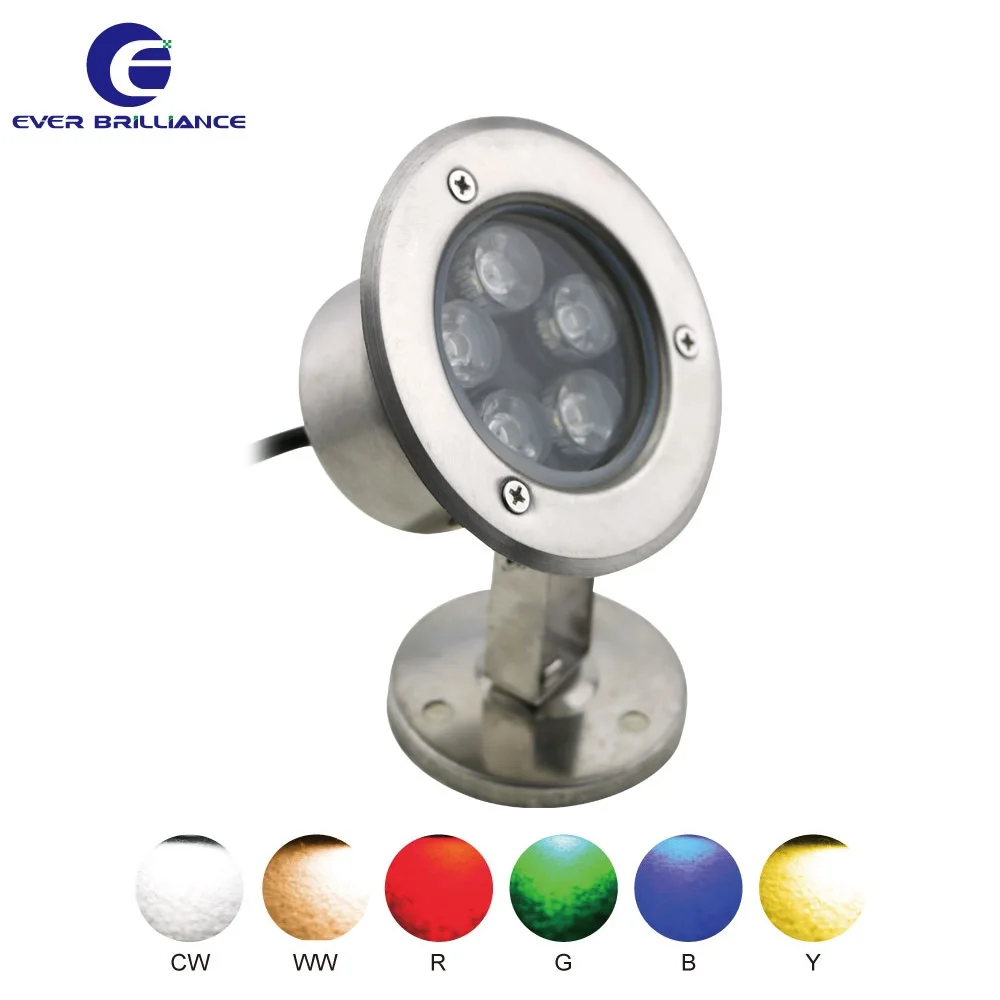 Warm White Single Color 5W DC Waterproof Bright led Underwater pond pool Lights