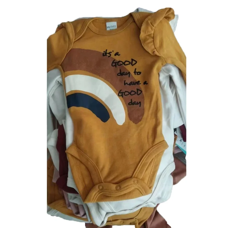 New baby romper Long sleeve Pure cotton baby clothes girls apparel stock leftover overruns branded