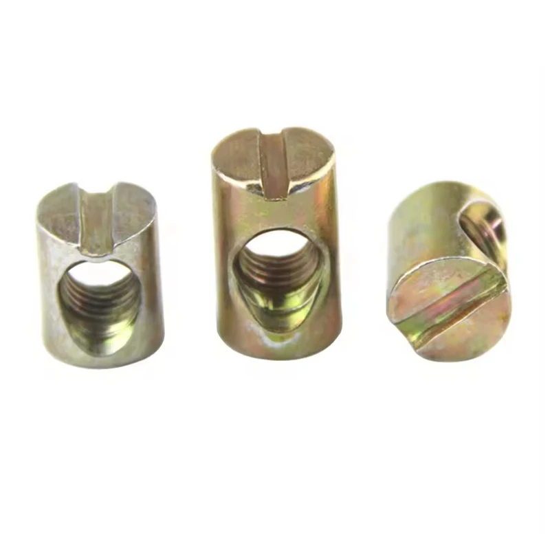 High Precision Zinc Brass Carbon Steel Brass Stainless Steel M8 X 12mm M3 M4 M6 Cross Dowel Barrel Nut