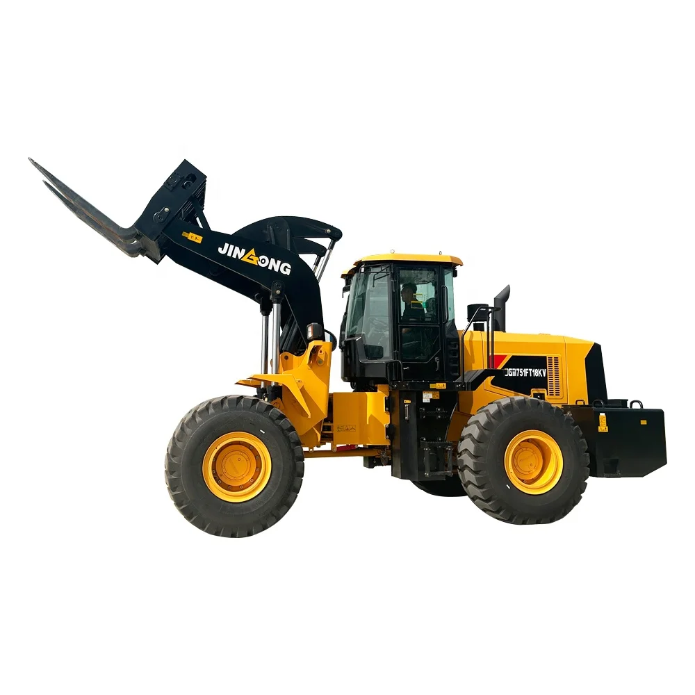 earth-moving machinery stone handler wheel forklift front end loader with diesel engine