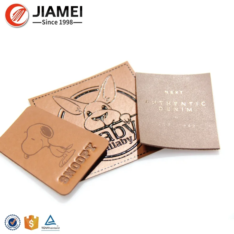 Durable Custom Embossed Jeans Leather Patch Labels for Jeans