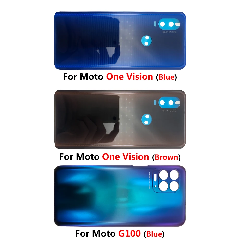 Задняя крышка для аккумулятора с клейкой наклейкой Motorola Moto G100 G9 Power G 5G Plus G5 Z3 Play Z4 One Vision Action