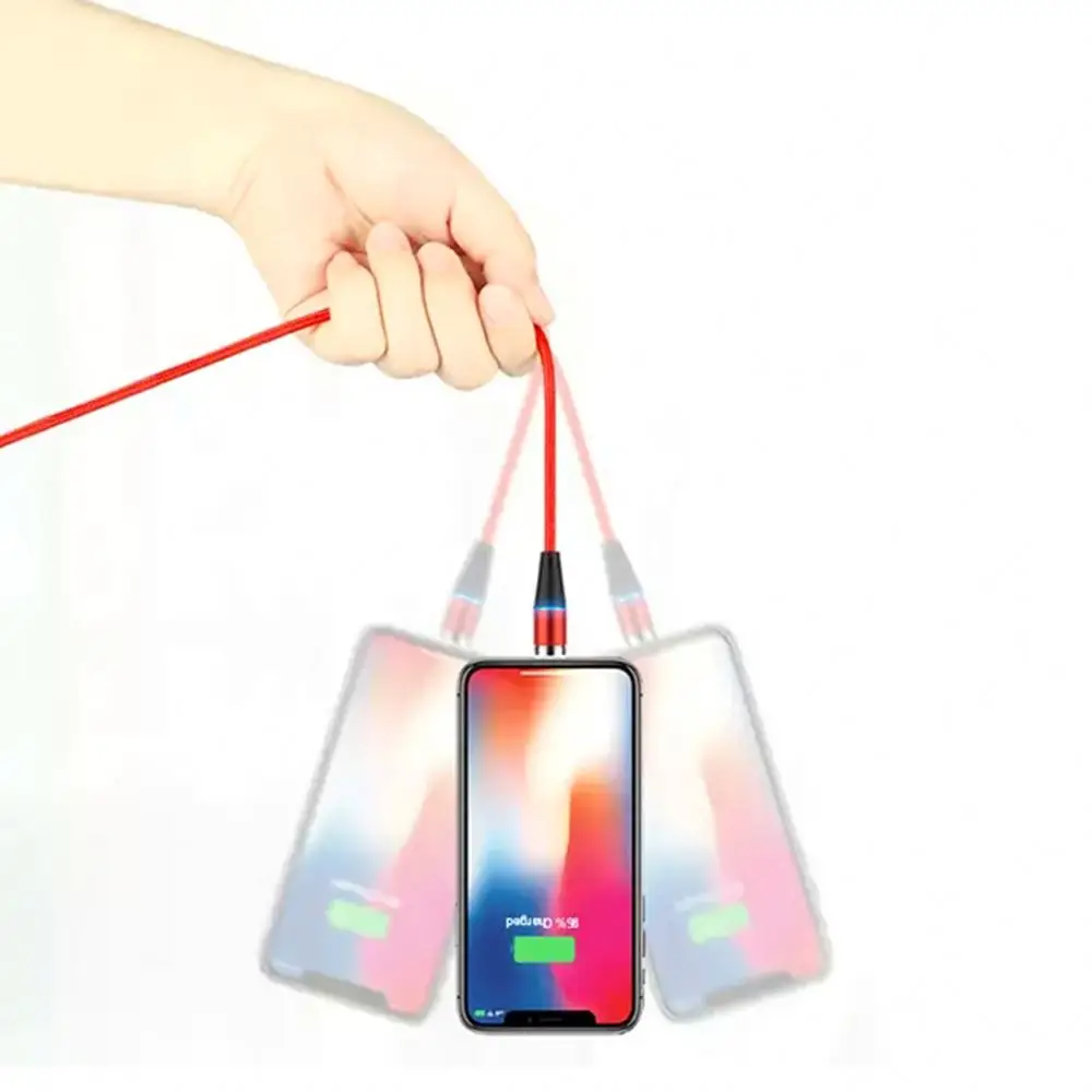 2.4A fast charging magnetic data cable JS-SDX02 high quality 360 rotate 3 in 1 magnetic charging cable with micro usb c 8 pin